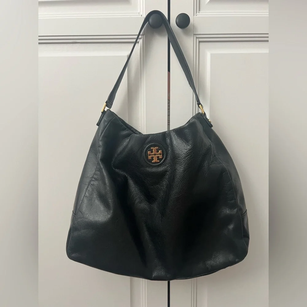 Tory Burch Black Leather Hobo Bag